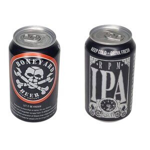 Boneyard RPM IPA Bend Oregon Empty Beer Can Bottom Opened 12oz Skull Crossbones